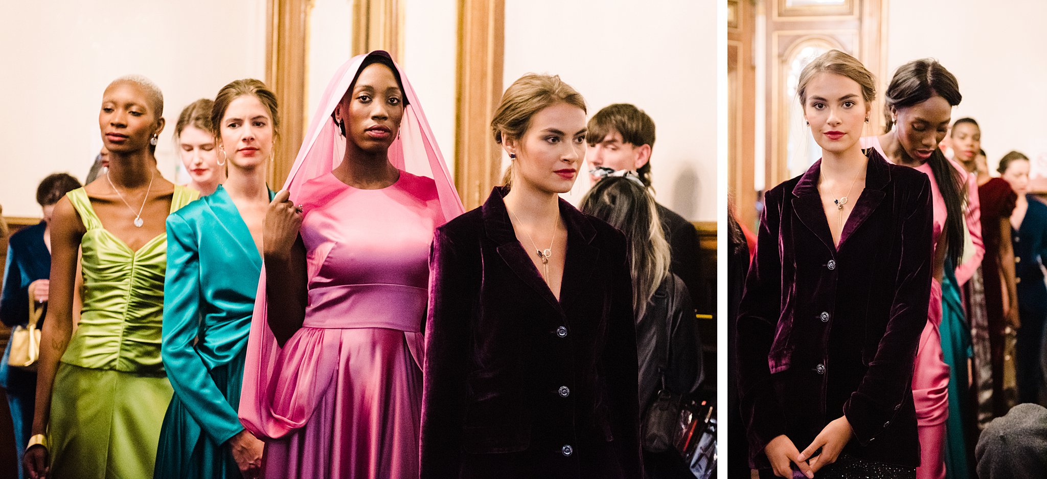 models about to walk at paris fashion week spring/summer 2020 backstage at the flying solo show